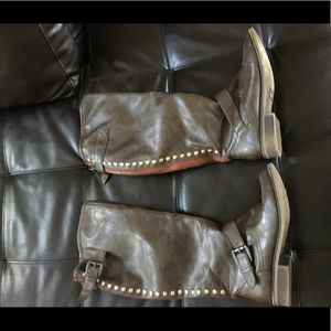 Brown knee high boots